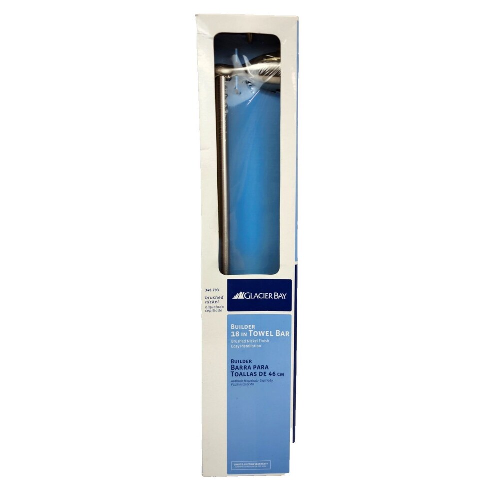 Glacier Bay 18" Bathroom Towel Bar Brushed Nickel #348-793 New Sealed